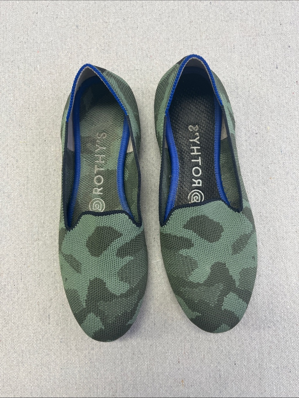 Rothy’s The Flat Camo Knit Slip On Flats Women’s Size 7 Washable Shoes